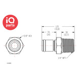 CPC CPC - LC24004 / LCD24004 | Insteeknippel | Verchroomd messing | 1/4" NPT buitendraad