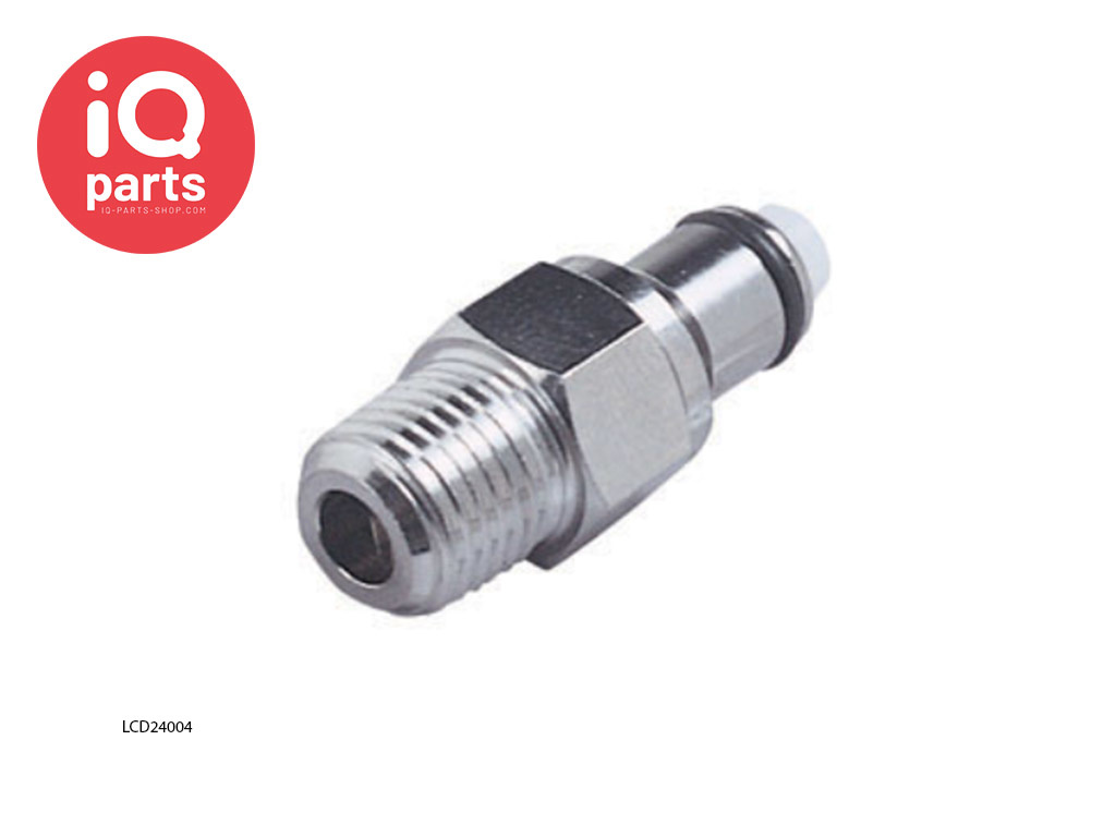 CPC LC24004 / LCD24004 | Insteeknippel | Verchroomd messing | 1/4" NPT buitendraad