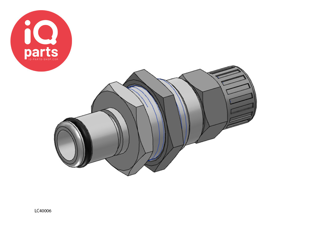 CPC CPC - LC40006 / LCD40006 | Coupling Insert | Panel mount | PTF Nut 9,5 mm (3/8") OD / 6,4 mm (0.25") ID
