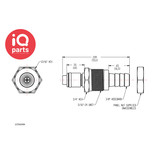 CPC CPC - LC42006 / LCD42006 | Coupling Insert | Panel mount | Hose barb 9,5 mm (3/8")