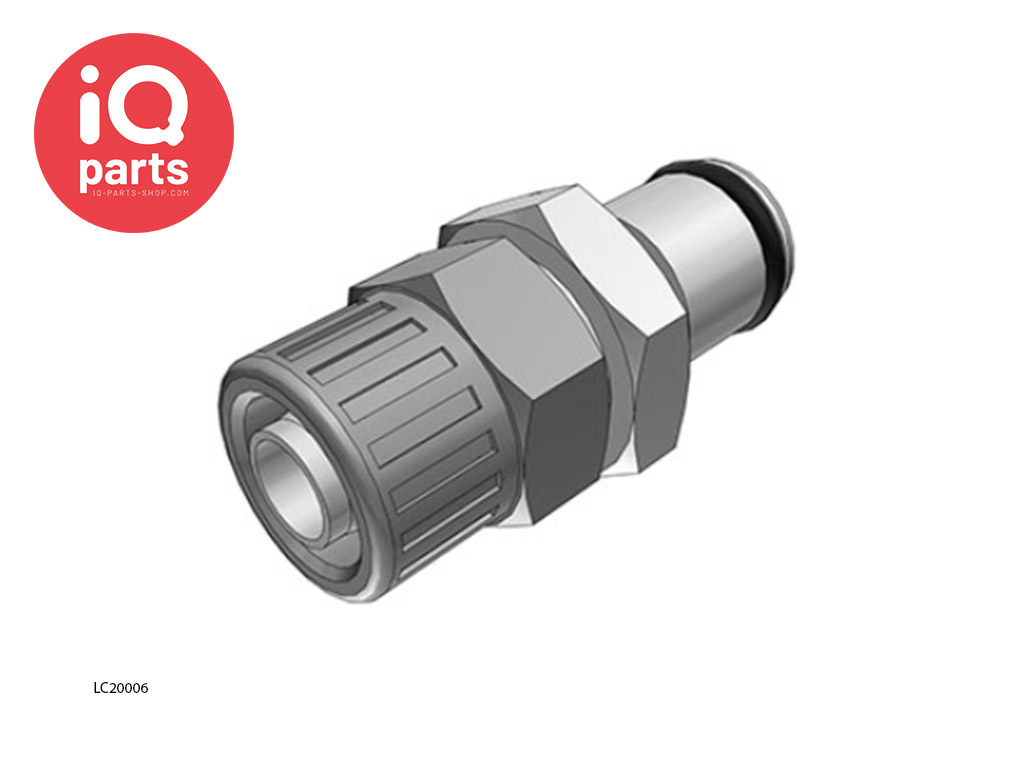 CPC LC20006 / LCD20006 | Stecker | Messing verchromt |  PTF Klemmring 9,5 mm AD / 6,4 mm ID