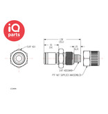 CPC CPC - LC20006 / LCD20006 | Stecker | Messing verchromt |  PTF Klemmring 9,5 mm AD / 6,4 mm ID