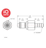 CPC CPC - LC22004 / LCD22004 | Coupling Insert | Chrome-plated brass | Hose barb 6,4 mm (1/4")