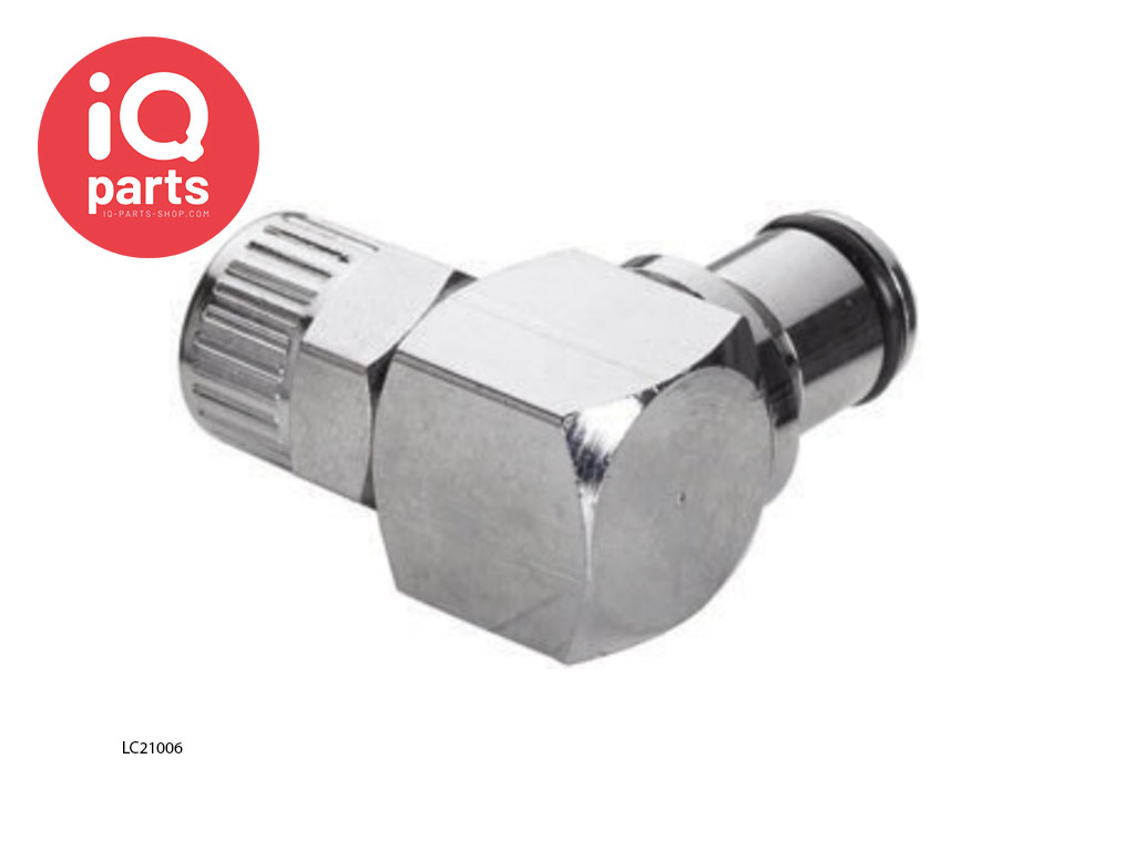 CPC LC21006 / LCD21006 | Elbow Coupling Insert | Chrome-plated brass | PTF Nut 9,5 mm (3/8") OD / 6,4 mm (0.25") ID