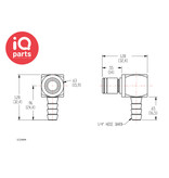 CPC CPC - LC23004 / LCD23004 | Elbow Coupling Insert | Chrome-plated brass | Hose barb 6,4 mm (1/4")