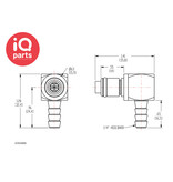 CPC CPC - LC23004 / LCD23004 | Stecker 90º | Messing verchromt |  Schlauchanschluss 6,4 mm