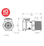 CPC CPC -APC10006BSPT(NSF) / APCD10006BSPT | In-line Coupling Body | Acetal | 3/8" BSPT Pipe Thread