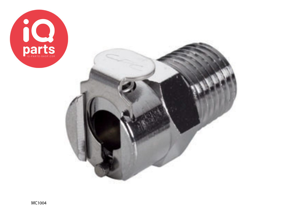 CPC MC1004 / MCD1004 | Snelkoppeling | Verchroomd messing | 1/4" NPT buitendraad
