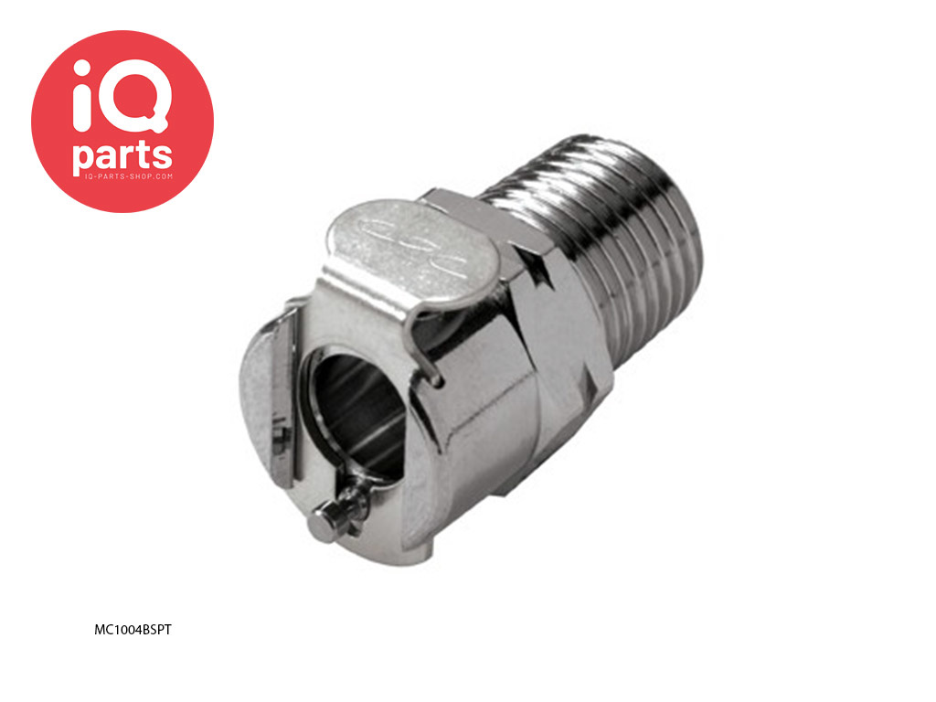 CPC MC1004BSPT / MCD1004BSPT | Kupplung | Messing verchromt | 1/4" BSPT Außengewinde
