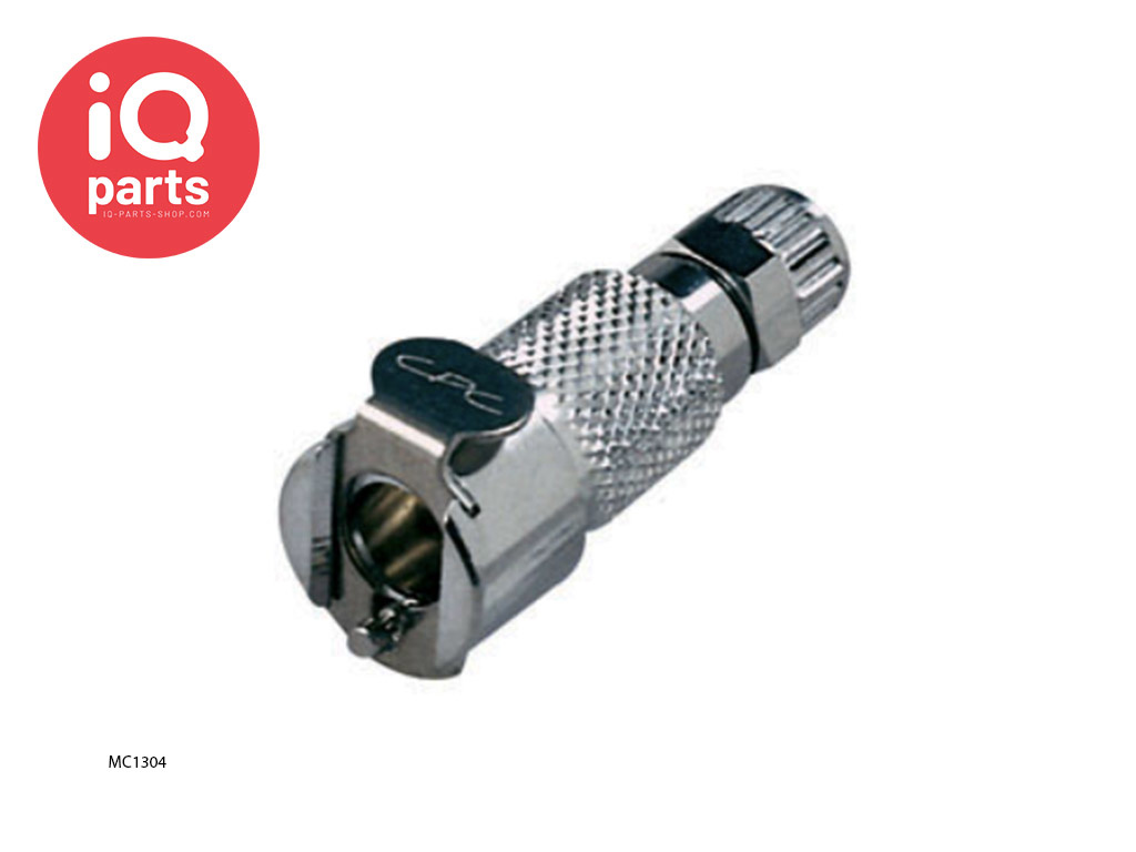 CPC MC1304 / MCD1304 | Snelkoppeling | Verchroomd messing | PTF Klemring 6,4 mm OD / 4,3 mm ID