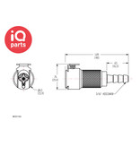 CPC CPC - MC1703 / MCD1703 | Coupling Body | Chrome-plated brass | Hose barb 4,8 mm (3/16")