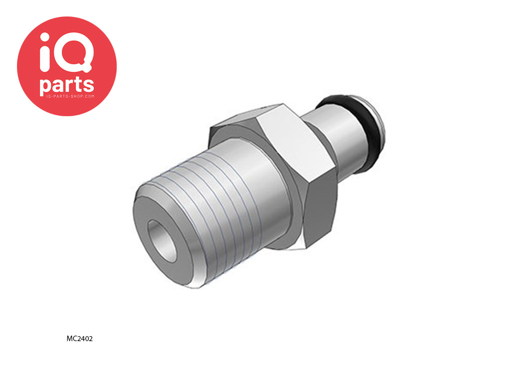 CPC MC2402 / MCD2402 | Insteeknippel | Verchroomd messing | 1/8" NPT buitendraad