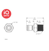 CPC CPC - MC2402 / MCD2402 | Insteeknippel | Verchroomd messing | 1/8" NPT buitendraad