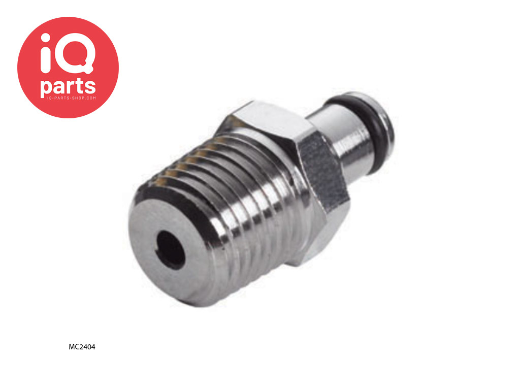 CPC MC2404 / MCD2404 | Insteeknippel | Verchroomd messing | 1/4" NPT buitendraad