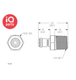 CPC CPC - MC2404 / MCD2404 | Coupling Insert | Chrome-plated brass | 1/4" NPT Pipe Thread