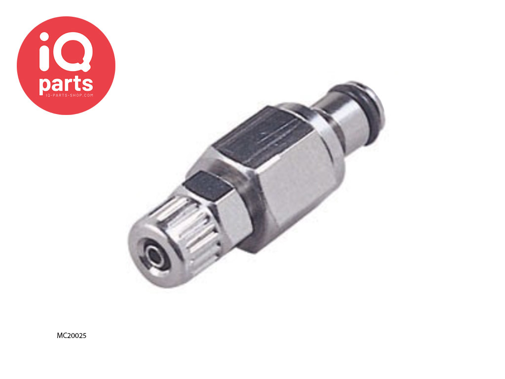 CPC MC20025 / MCD20025 | Insteeknippel | Verchroomd messing | PTF Klemring 4,0 mm OD / 2,5 mm ID