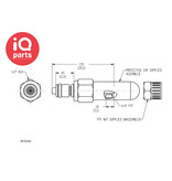 CPC CPC - MC2004 / MCD2004 | Insteeknippel | Verchroomd messing | PTF Klemring 6,4 mm OD / 4,3 mm ID