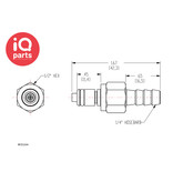 CPC CPC - MC2204 / MCD2204(NSF) | Stecker | Messing verchromt | Schlauchanschluss 6,4 mm