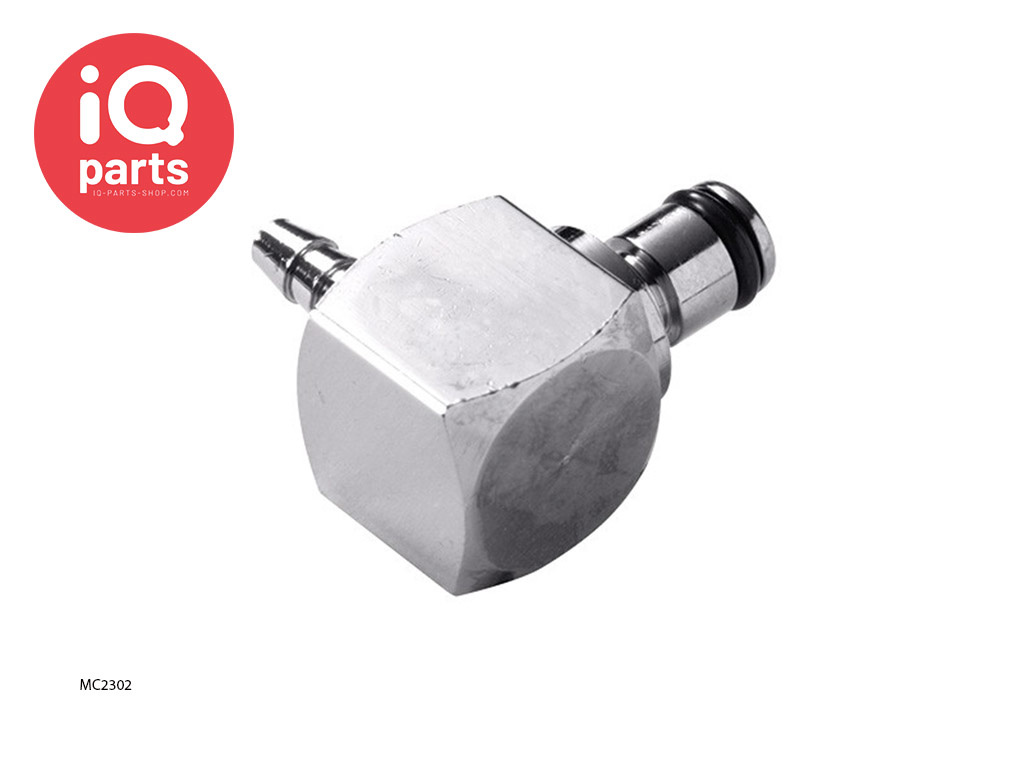 CPC MC2302 / MCD2302 | Elbow Coupling Insert | Chrome-plated brass | Hose barb 3,2 mm (1/8")