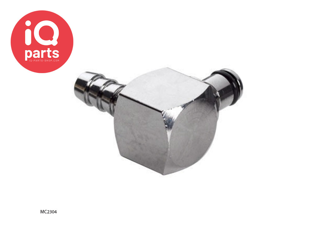 CPC MC2304 / MCD2304 | Elbow Coupling Insert | Chrome-plated brass | Hose barb 6,4 mm (1/4")