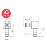 CPC CPC - MC2304 / MCD2304 | Elbow Coupling Insert | Chrome-plated brass | Hose barb 6,4 mm (1/4")