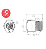 CPC CPC - LCD10006V | Snelkoppeling | Verchroomd messing | 3/8" NPT buitendraad (BMW)