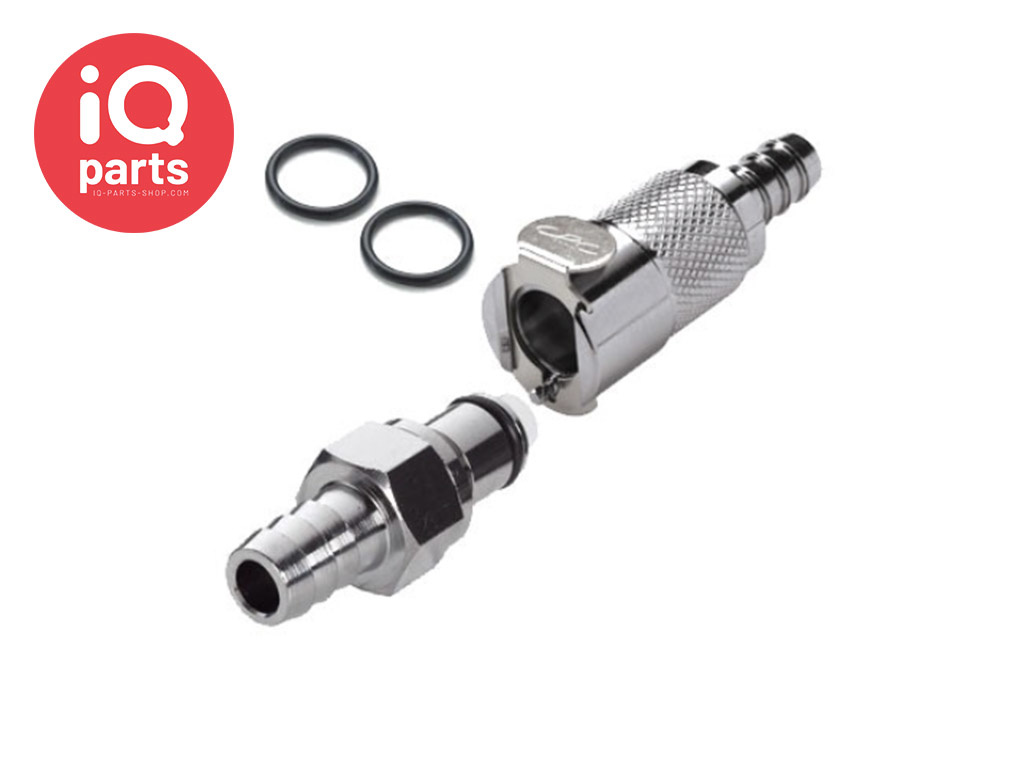 CPC In-line Coupling Set BMW | Chrome-plated brass | Hose barb 7,5 - 8 mm