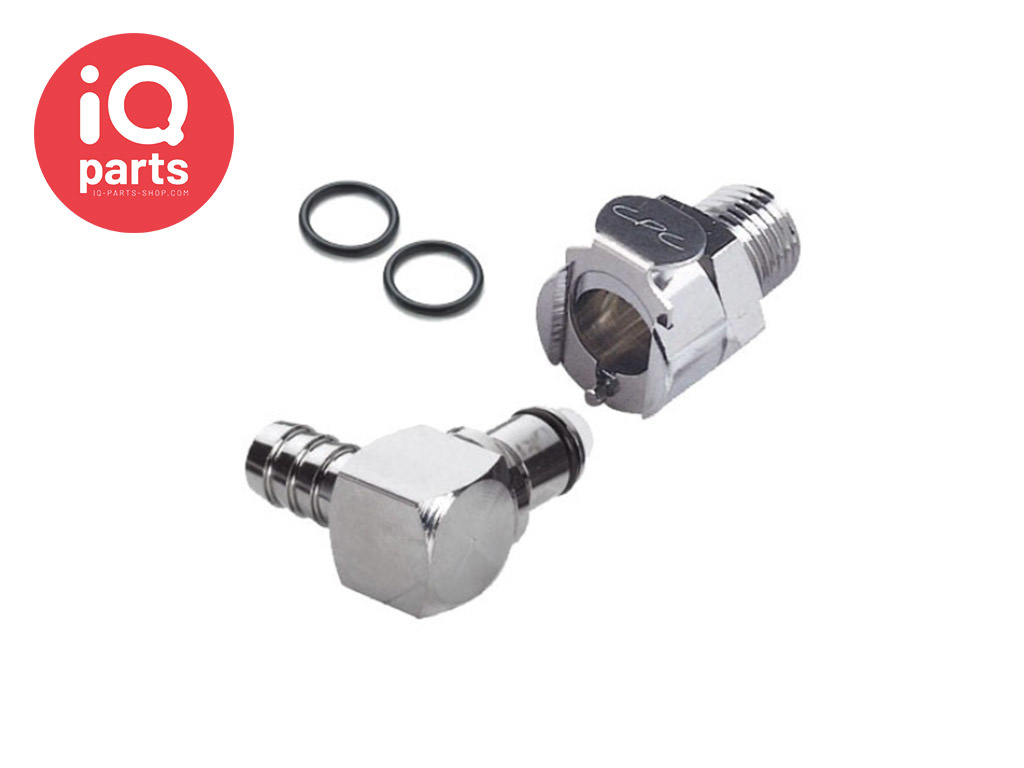 CPC Elbow Coupling Set DUCATI | Chrome-plated brass | 1/4" NPT - Hose barb 8 - 10 mm