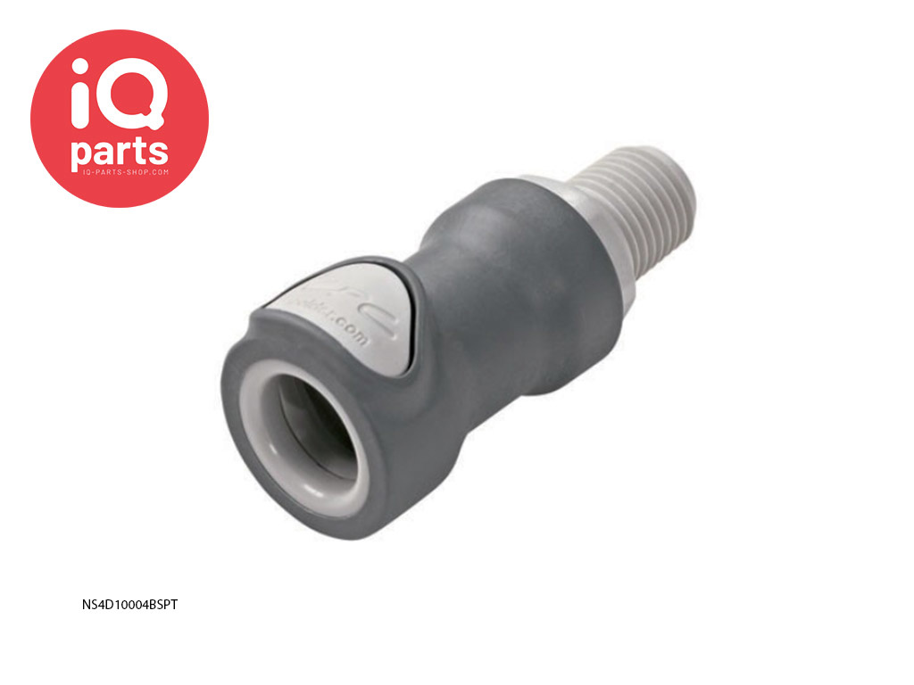 NS4D10004BSPT | NS4 Snelkoppeling | 1/4" BSPT buitendraad