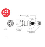 CPC CPC - NS4D13006 / NS4D1300606 | NS4 Coupling body | PTF Nut 9,5 mm (3/8") OD / 6,4 mm (1/4") ID