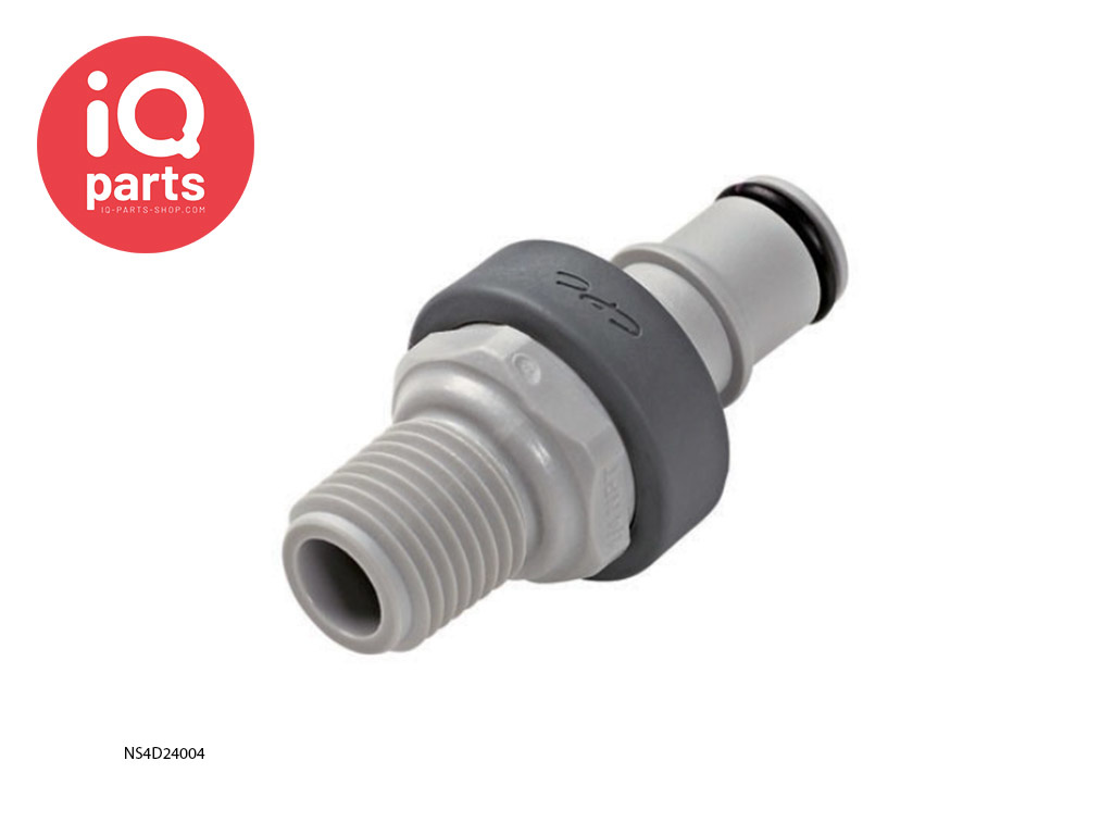 CPC NS4D24004 / NS4D2400406 | NS4 Insteeknippel | 1/4" NPT buitendraad