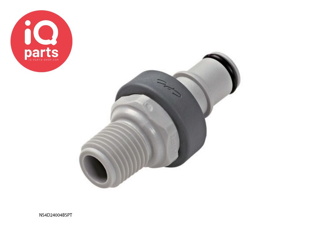NS4D24004BSPT | NS4 Insteeknippel | 1/4" BSPT buitendraad