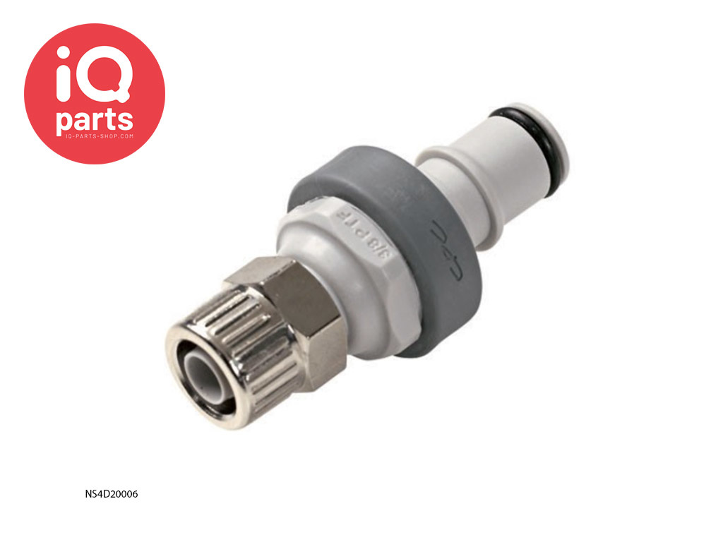 CPC NS4D20006 / NS4D2000606 | NS4 Insteeknippel | PTF Klemring 9,5 mm OD / 6,4 mm ID