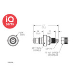 CPC CPC - NS4D20006 / NS4D2000606 | NS4 Coupling insert | PTF Nut 9,5 mm (3/8") OD / 6,4 mm (1/4") ID