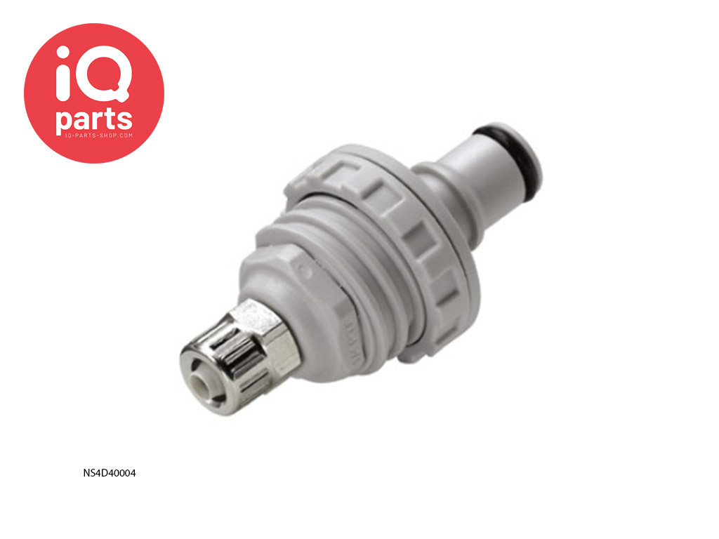 CPC NS4D40004 | NS4 Coupling insert | Panel mount | PTF Nut 6,4 mm (1/4") OD / 4,3 mm (.17") ID