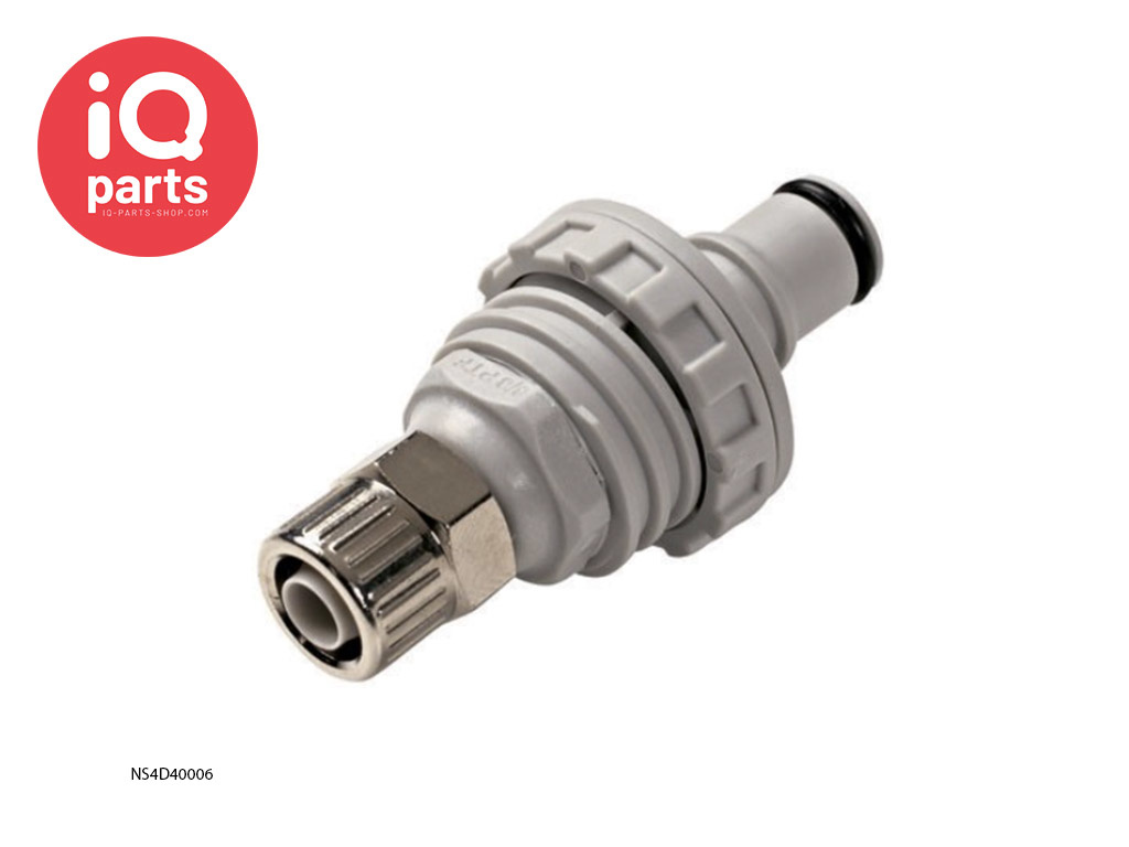 CPC NS4D40006 / NS4D4000606 | NS4 Coupling insert | Panel mount | PTF Nut 9,5 mm (3/8") OD / 6,4 mm (1/4") ID