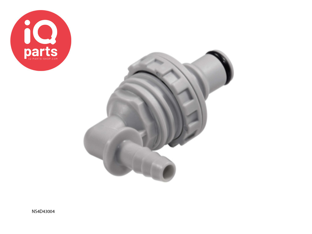CPC NS4D43004 | NS4 Coupling insert | Panel mount | Hose barb elbow 6,4 mm (1/4")
