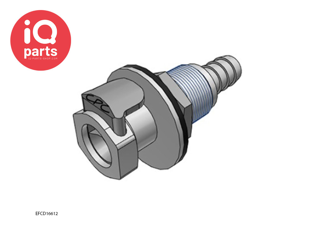 EFCD16612 | In-line Coupling Body | Panel mount | hose barb 9,5 mm (3/8")