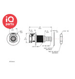 CPC CPC - EFCD16612 | In-line Coupling Body | Panel mount | hose barb 9,5 mm (3/8")