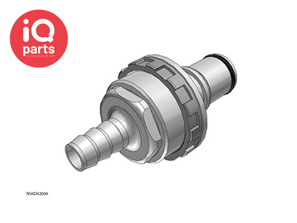 NS6D42006 | NS6 Coupling Insert | Panel Mount | Hose barb 9,5 mm (3/8")