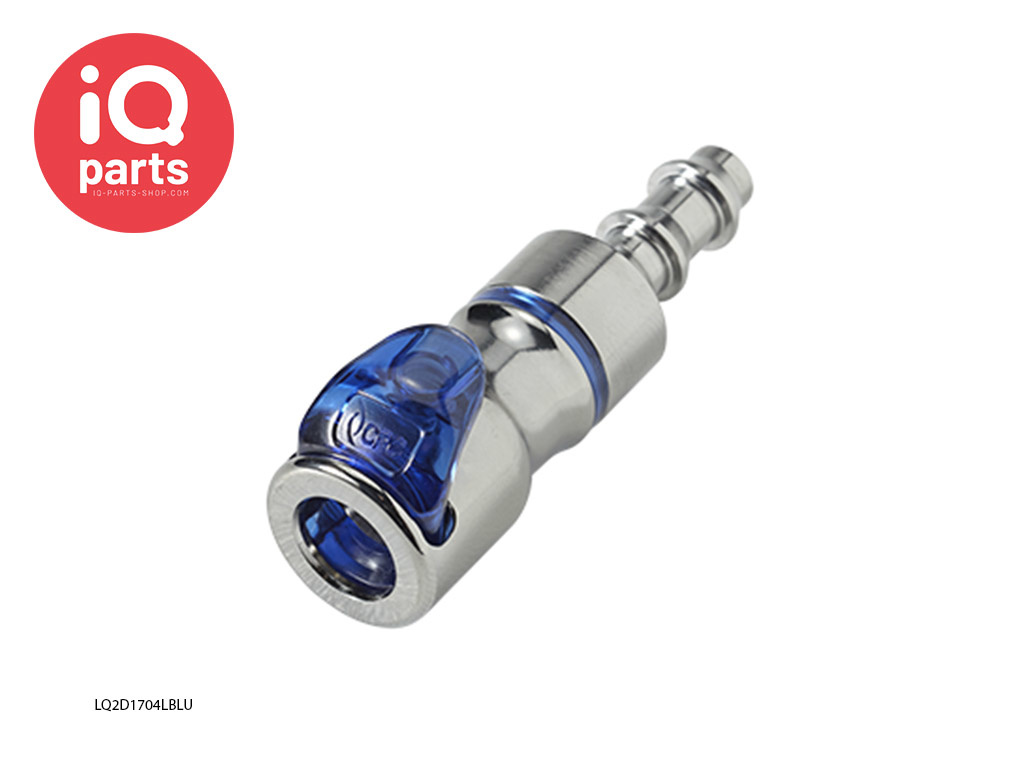 CPC LQ2D1704LBLU / LQ2D1704LRED | Snelkoppeling | Verchroomd messing | slangpilaar 6,4 mm