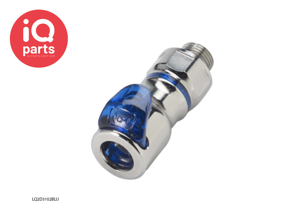 CPC LQ2D3102BLU / LQ2D3102RED | Snelkoppeling | Verchroomd messing | 1/8" G buitendraad