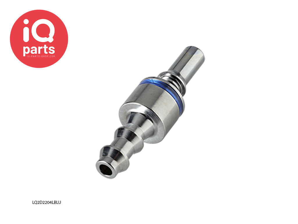 CPC LQ2D2204LBLU / LQ2D2204LRED | Insteeknippel | Verchroomd messing | slangpilaar 6,4 mm