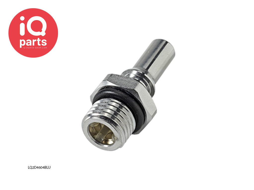 CPC LQ2D4604BLU / LQ2D4604RED | Insteeknippel | Verchroomd messing | 1/4" SAE-4 buitendraad