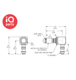 CPC CPC - LQ2D2304LBLU / LQ2D2304LRED | Elbow Coupling Insert | Chrome-plated brass | Hose barb 6,4 mm (1/4")