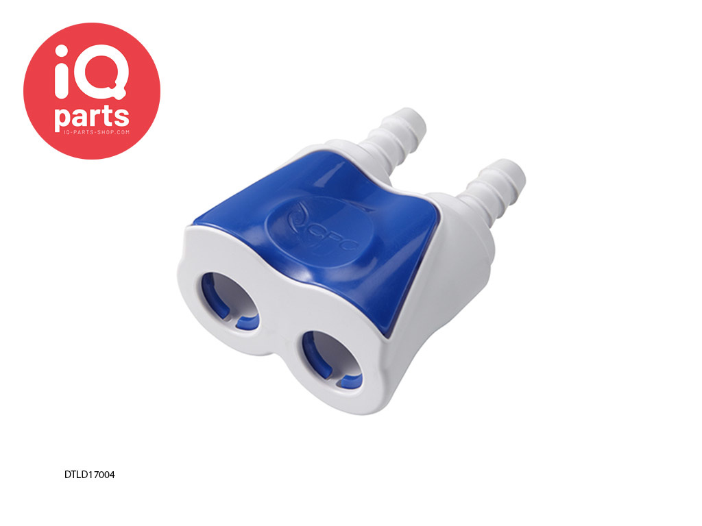 CPC DTLD17004 / DTLD17004MBLK | Coupling body | ABS | Dual Hose barb 6,4 mm (1/4")