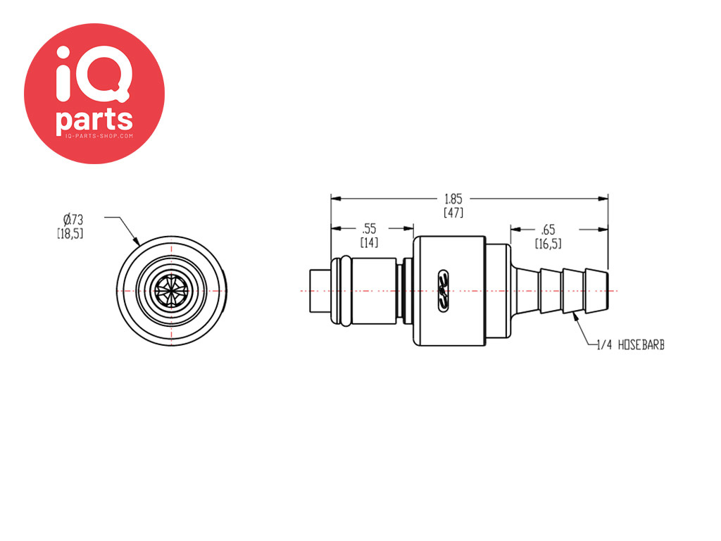 Ring-Schlauchnippel 1/4 6 mm 