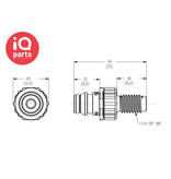 CPC CPC - NS1D24042812 | NS1 Coupling insert | polypropylene | 1/4-28 UNF male thread