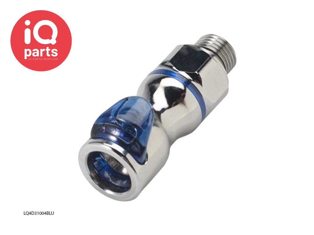 CPC LQ4D31004BLU / LQ4D31004RED | Snelkoppeling | Verchroomd messing | 1/4" G buitendraad