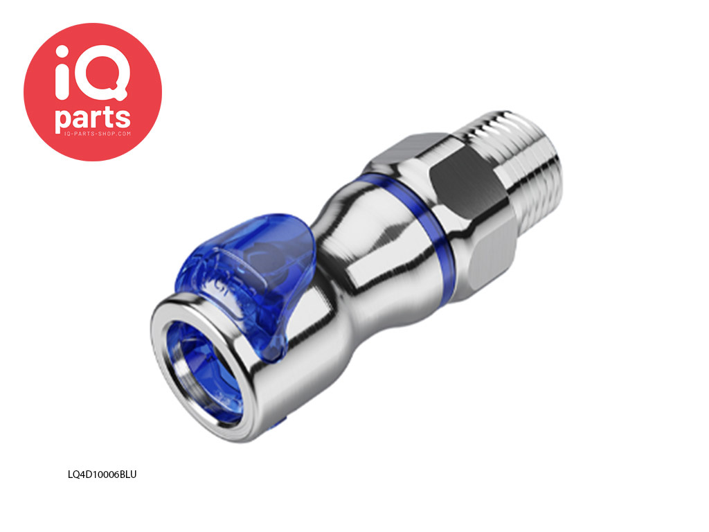 CPC LQ4D10006BLU / LQ4D10006RED | Snelkoppeling | Verchroomd messing | 3/8" NPT buitendraad